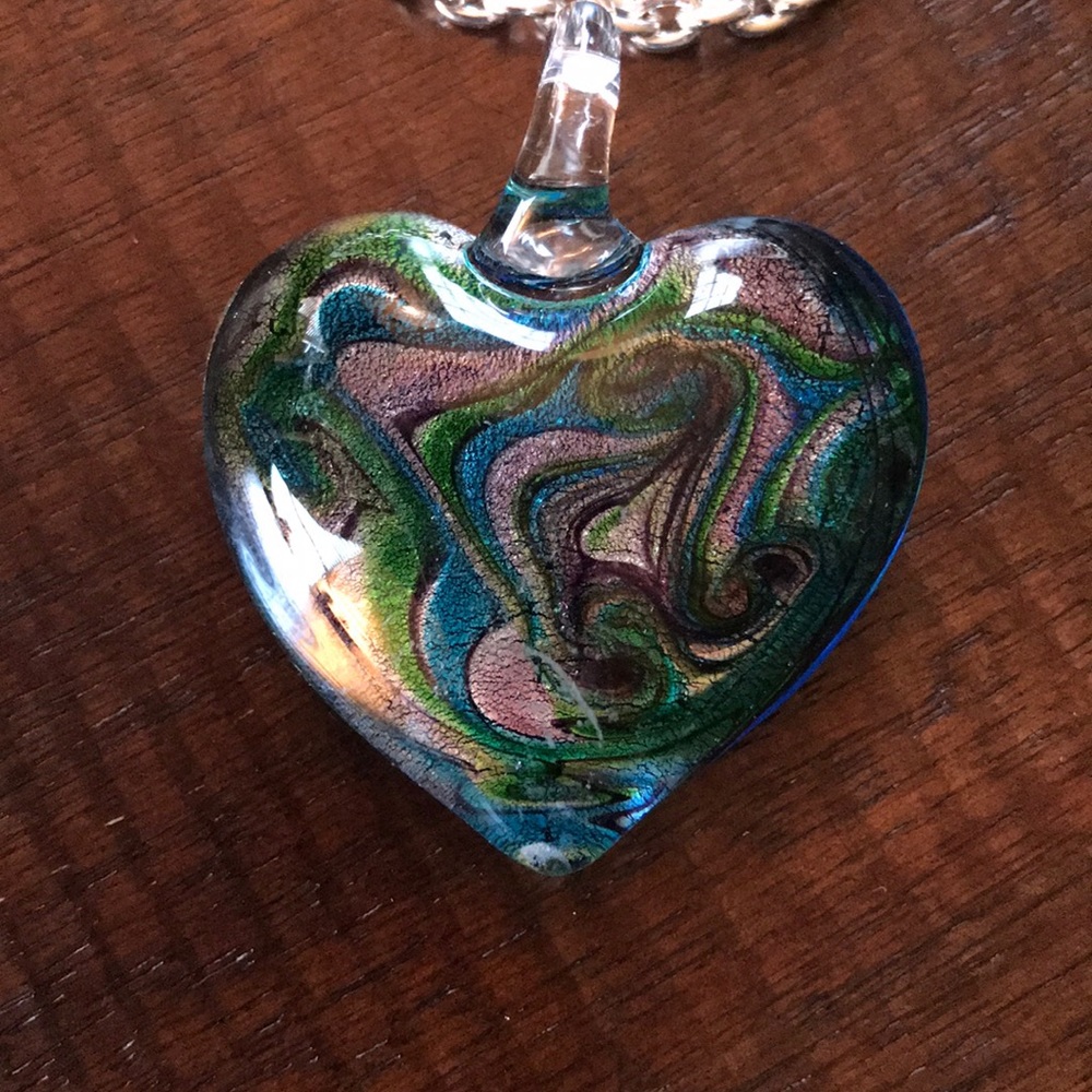 ‼️LAST DAY‼️NWT~ Swirl Glass Pendant Necklace - Picture 2 of 6